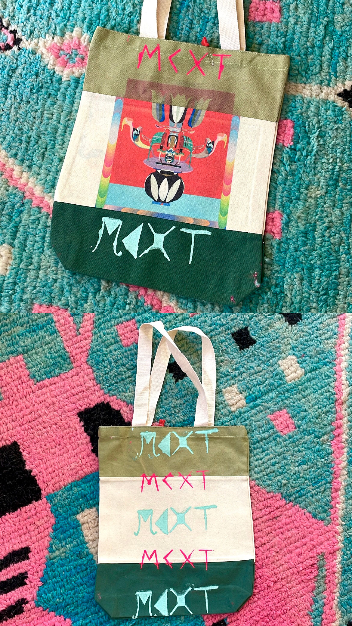 MCXT tote bag // medium - green + olive