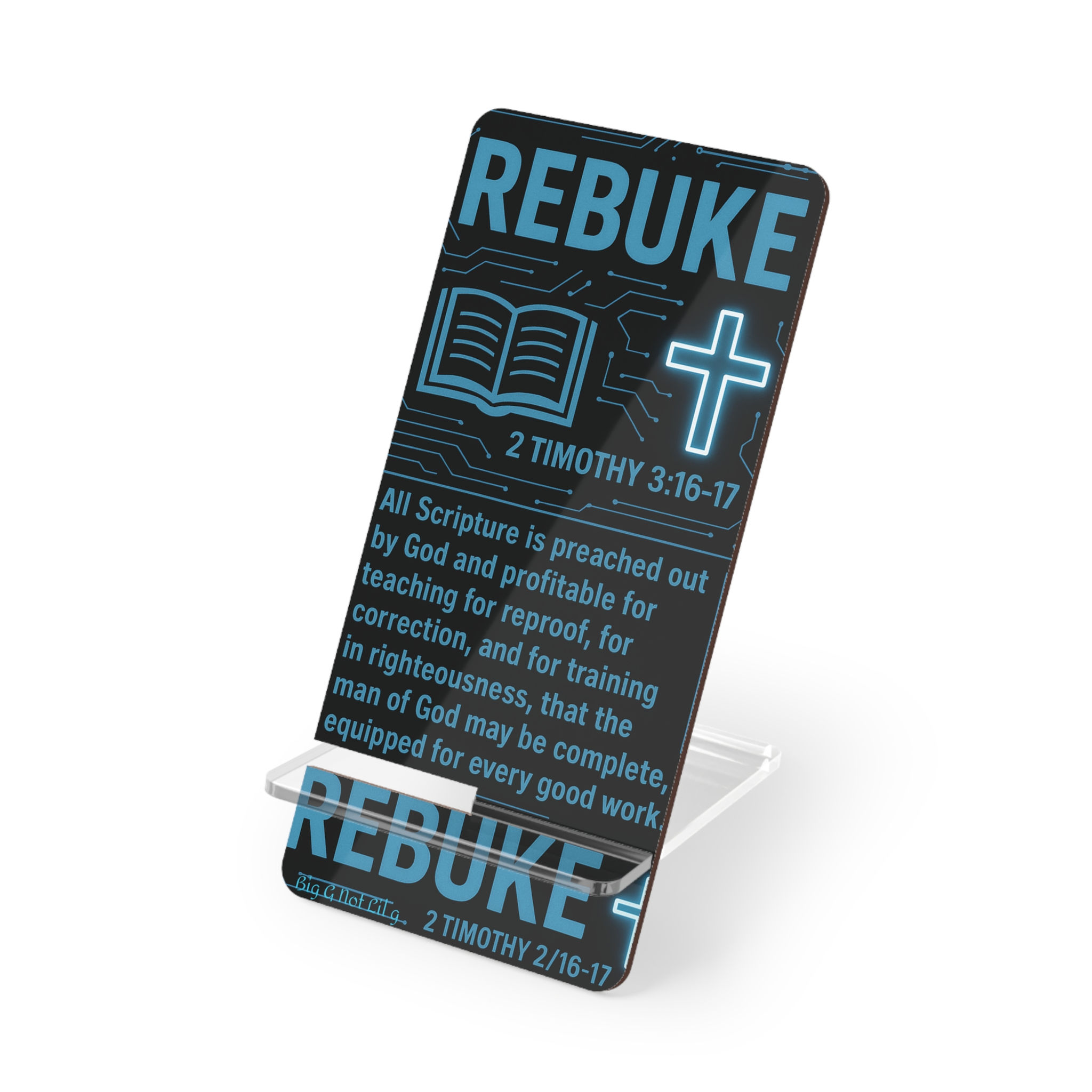 Rebuke Bible verse phone holder stand