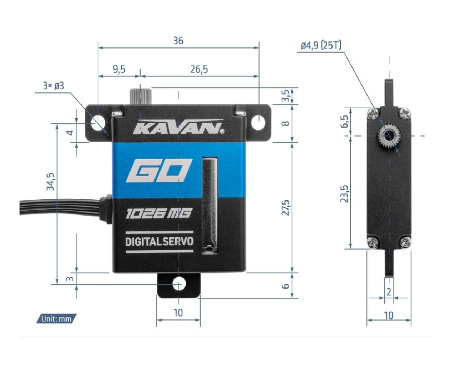 Thumbnail: Kavan RC GO-1026MG (11kg.cm) Digital Servo