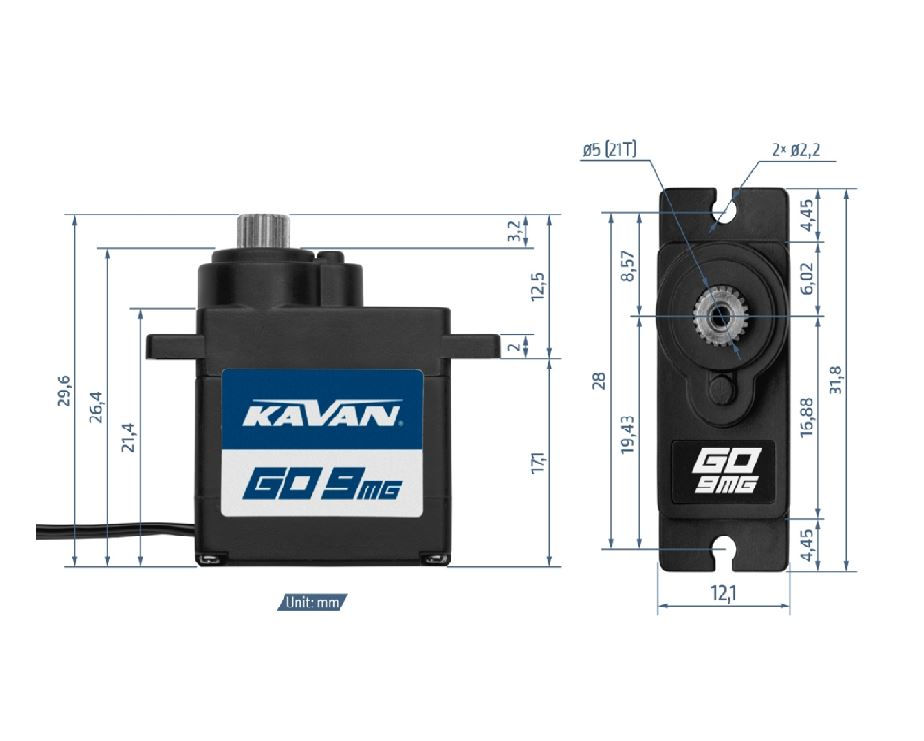Thumbnail: Kavan RC GO-09MG (2.2kg.cm) Micro Digital Servo