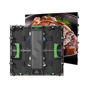 Close-up of rental LED panels with reinforced corners and waterproof connectors, designed for outdoor event durability.