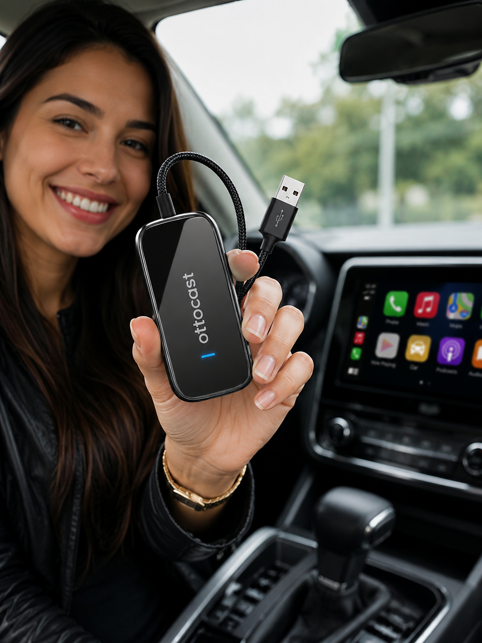Thumbnail: Play2Video Ultra Wireless CarPlay/Android Auto All-in-1 Adapter.