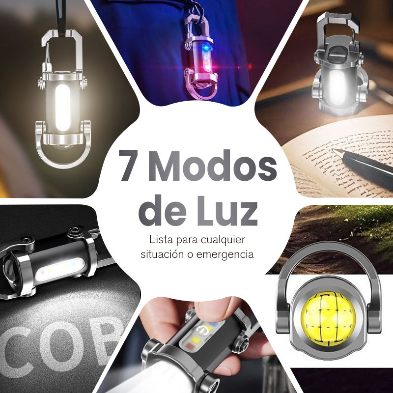 Linterna portátil recargable y brillante para llavero