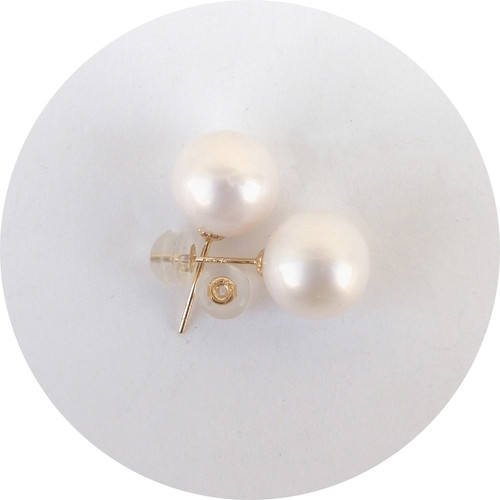 Pearl Stud Earrings 10mm 18K Gold Opearl Qatar