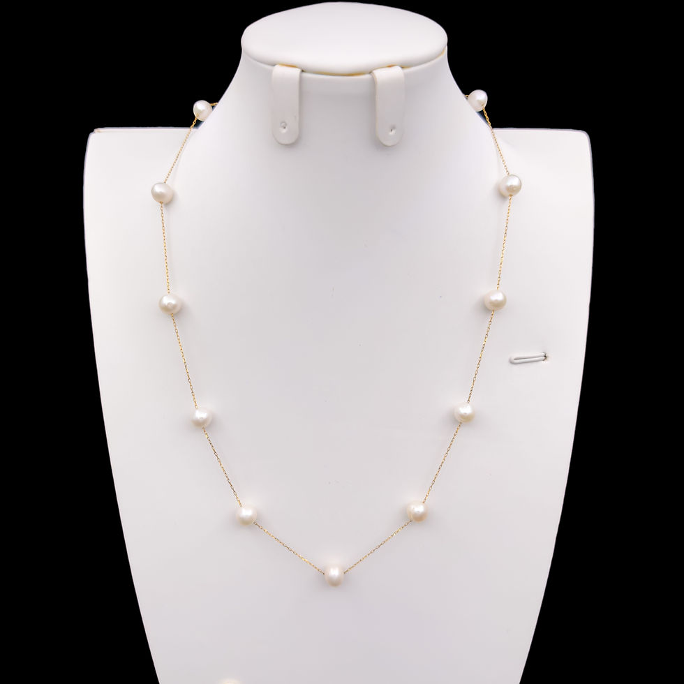Miniaturbild: intervening pearl neckalce white 18-inch cable chain