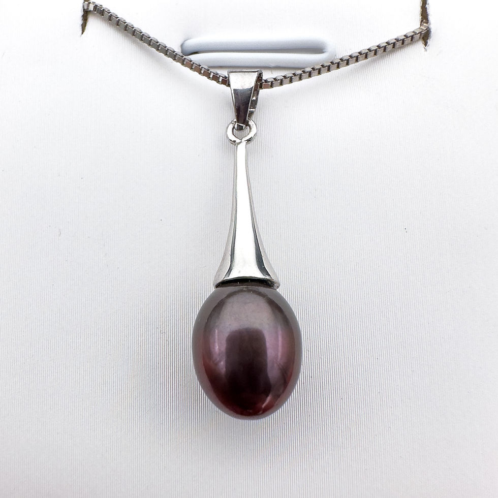 Miniature : silver pearl pendant D3 brown