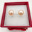 Thumbnail: pearl earrings stud bun 9mm pink top view