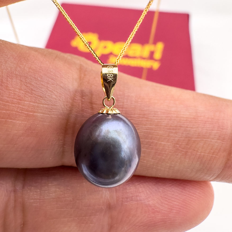 Miniature : solitaire pearl necklace gold blue