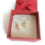 drop pink pearl earrings silver dangling