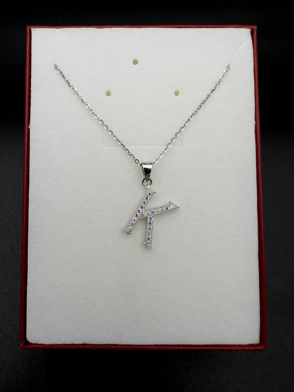 Miniature : Letter K Silver Necklace