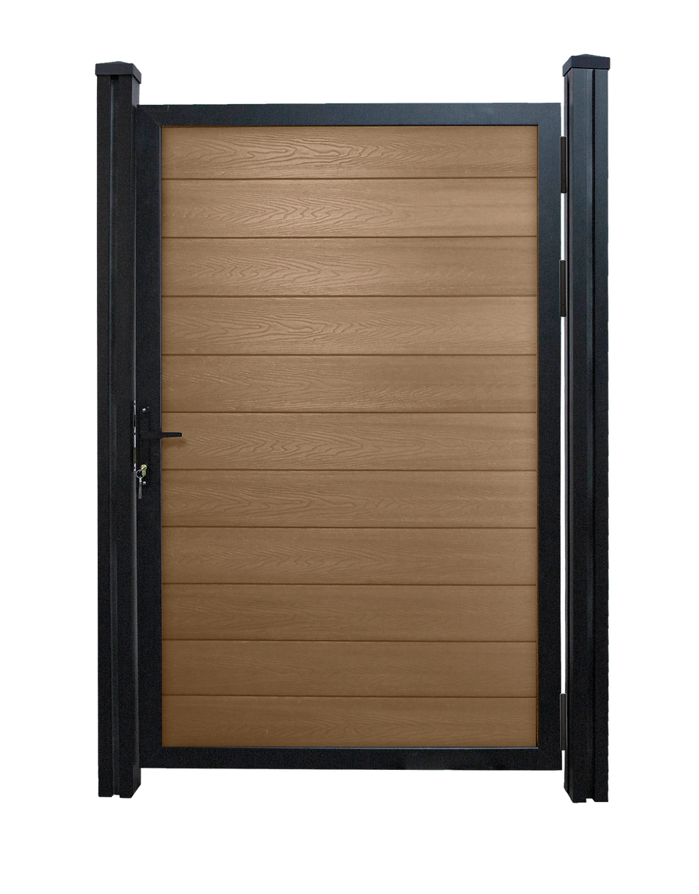 teak composite wood gate from the eco fence 