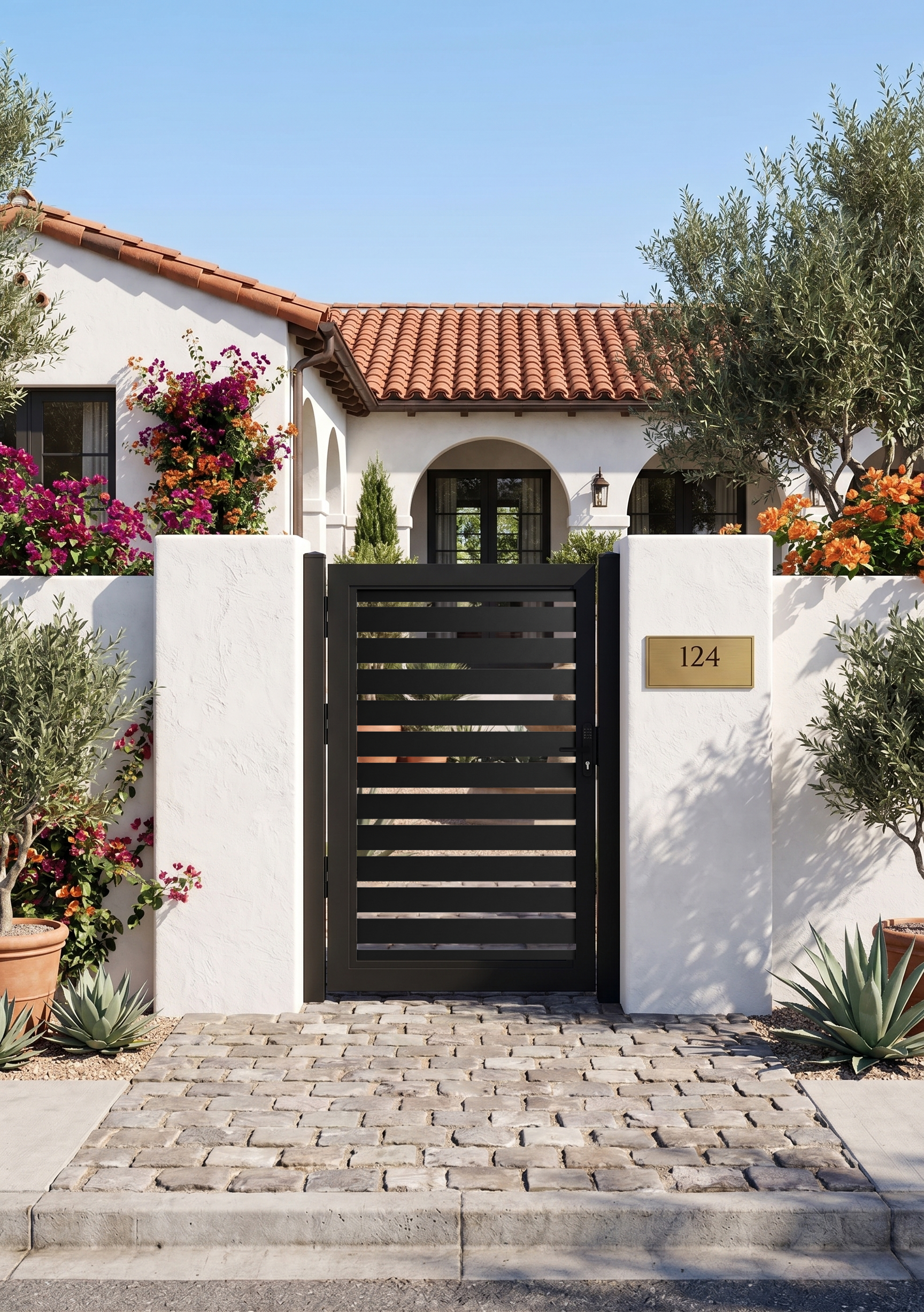 Aluminum Pedestrian Gate with 4" Boards