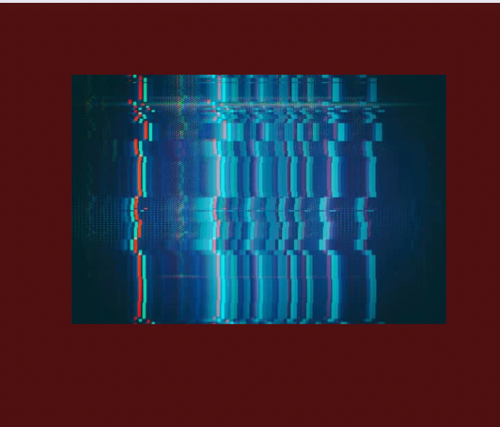 Blue glitch pattern with vertical lines and pixel distortion on a dark background, creating a digital, abstract effect. No text visible.