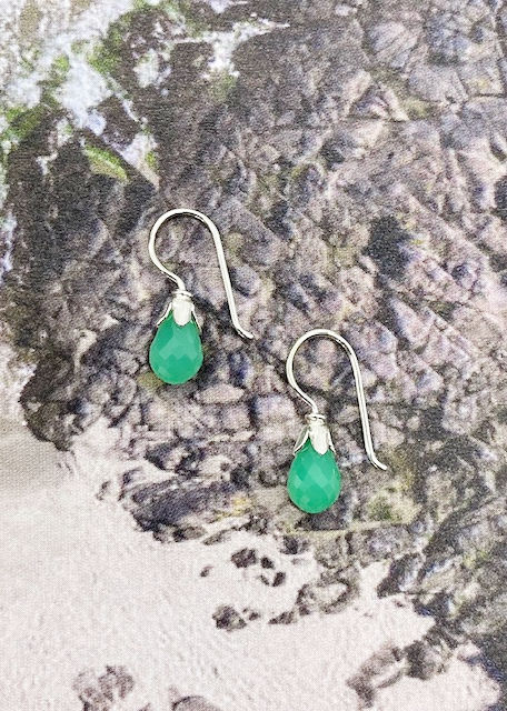 Thumbnail: Silver~ Chrysoprase~ Earrings
