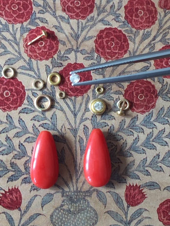 Genuine Red Italien Mediterranean coral, cut by craftsmen in Torre del Greco