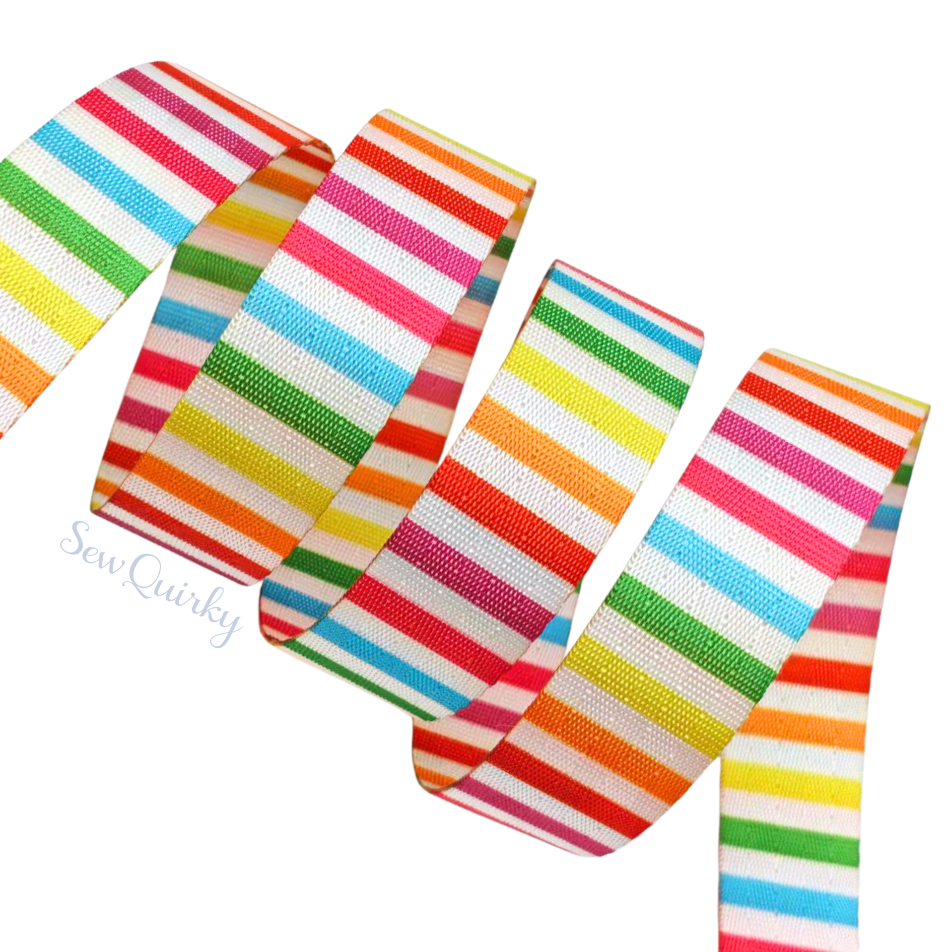 Rainbow Sherbet Stripe Seatbelt Webbing - 1 1/2 inch (38mm