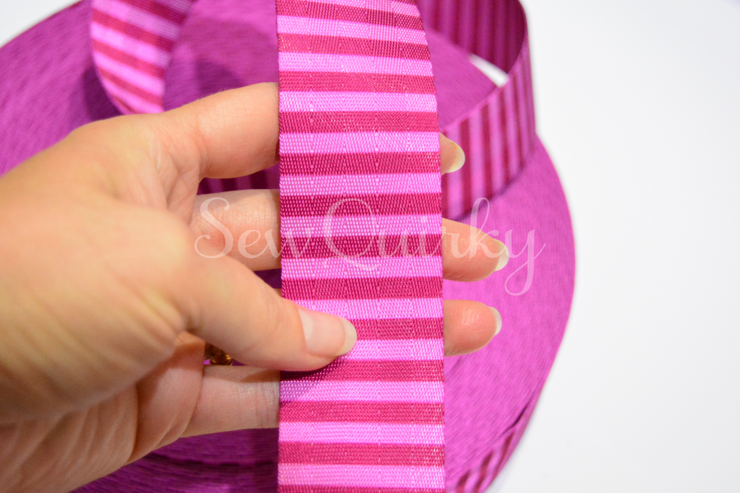 Candy Stripe Seatbelt Webbing (Wonderland) - 1 1/2 inch (38mm)