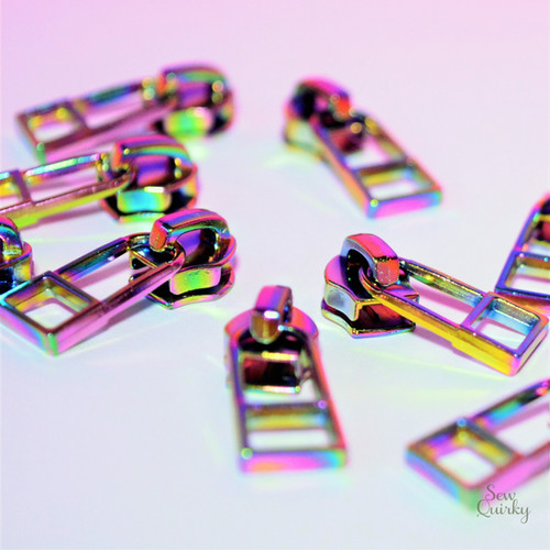 Zipper Pulls 10 Pack Iridescent Rainbow Sew Quirky