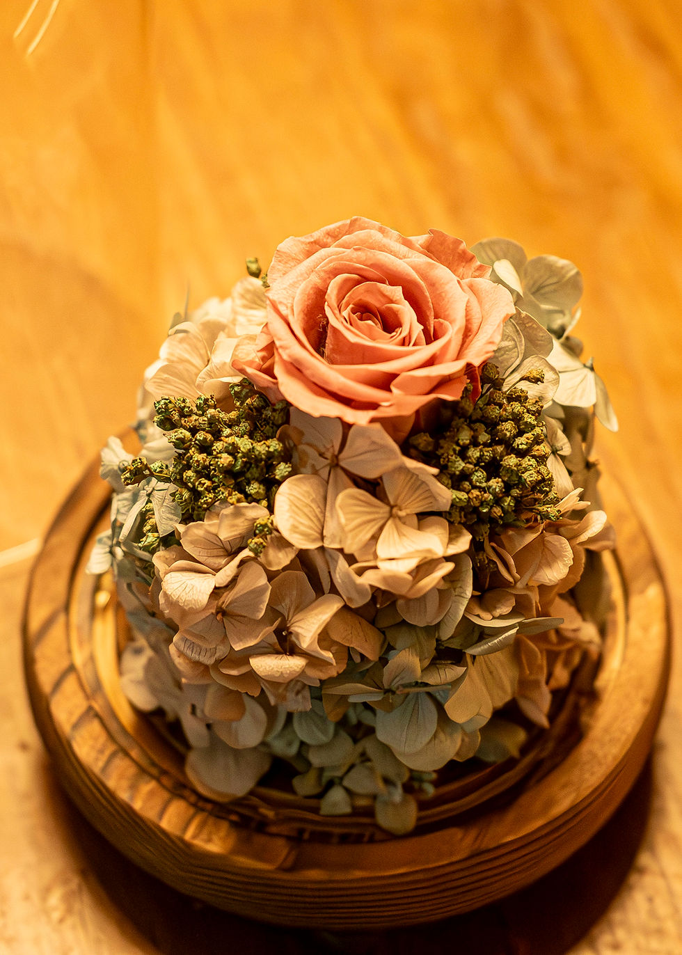 Thumbnail: Preserved Flowers Dome -  Smoky Pink Rose in Glass