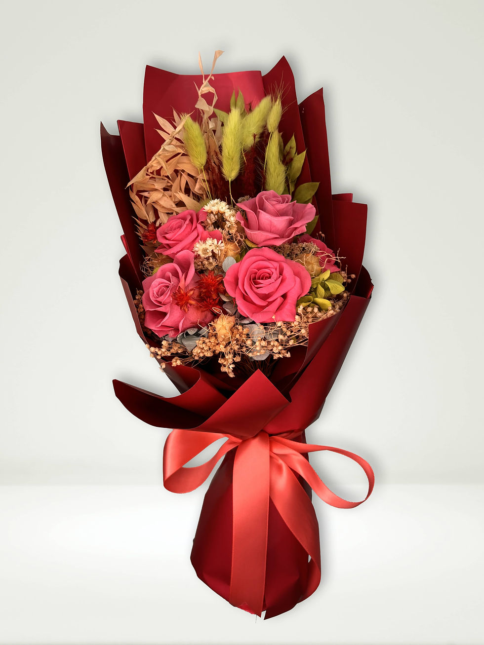 5 Preserved Dolce Pink Rose Bouquet Delivery SG