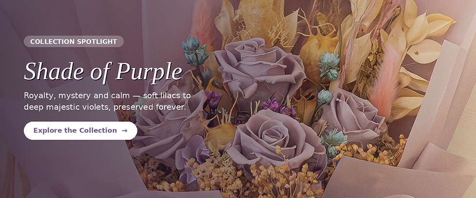 💜 Enchanting Elegance: Preserved Purple Flowers in Our "Shade of Purple" Collection
