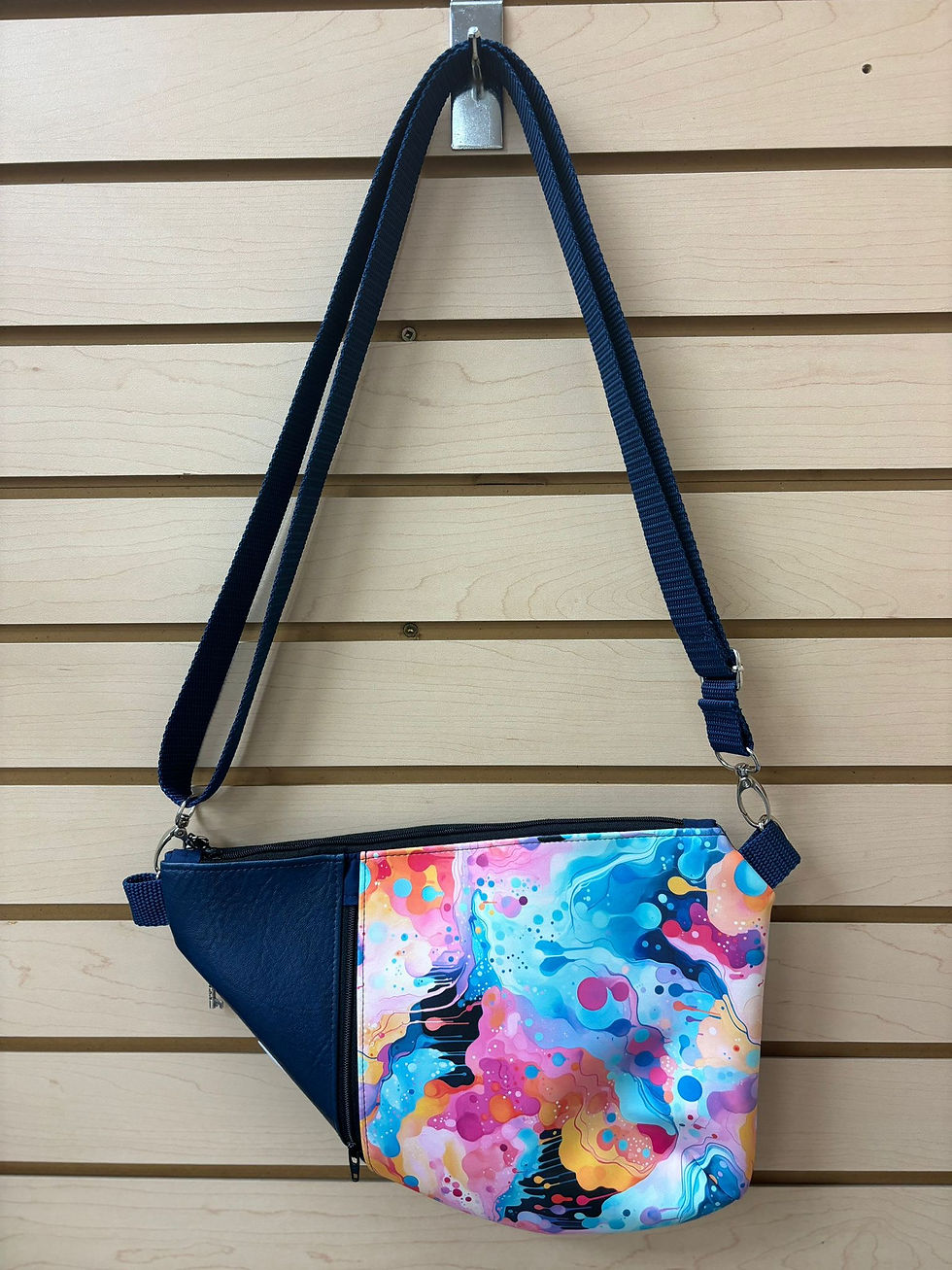 Thumbnail: Purse with flowing paint pattern
