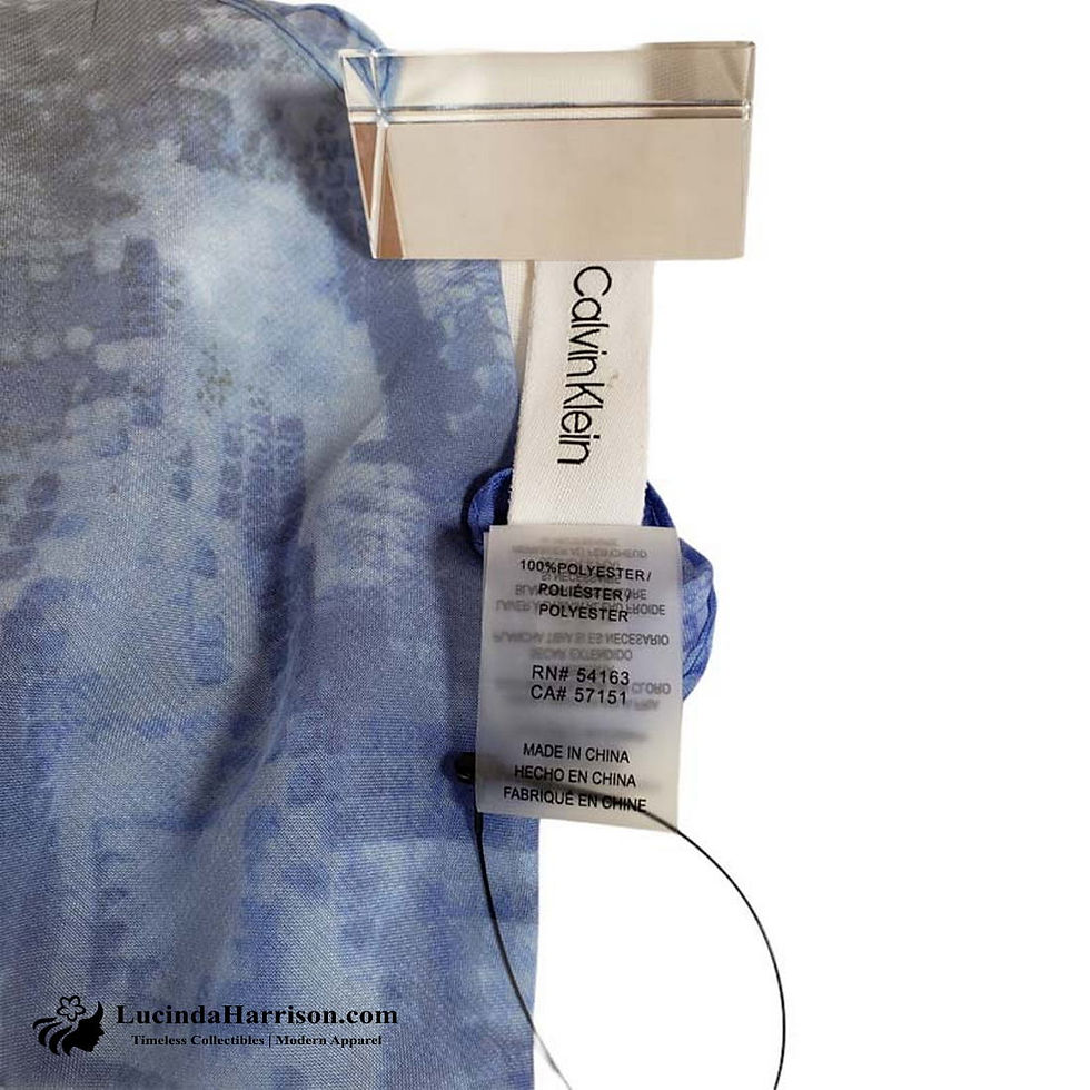 Thumbnail: Calvin Klein Chiffon Blue Grey Scarf