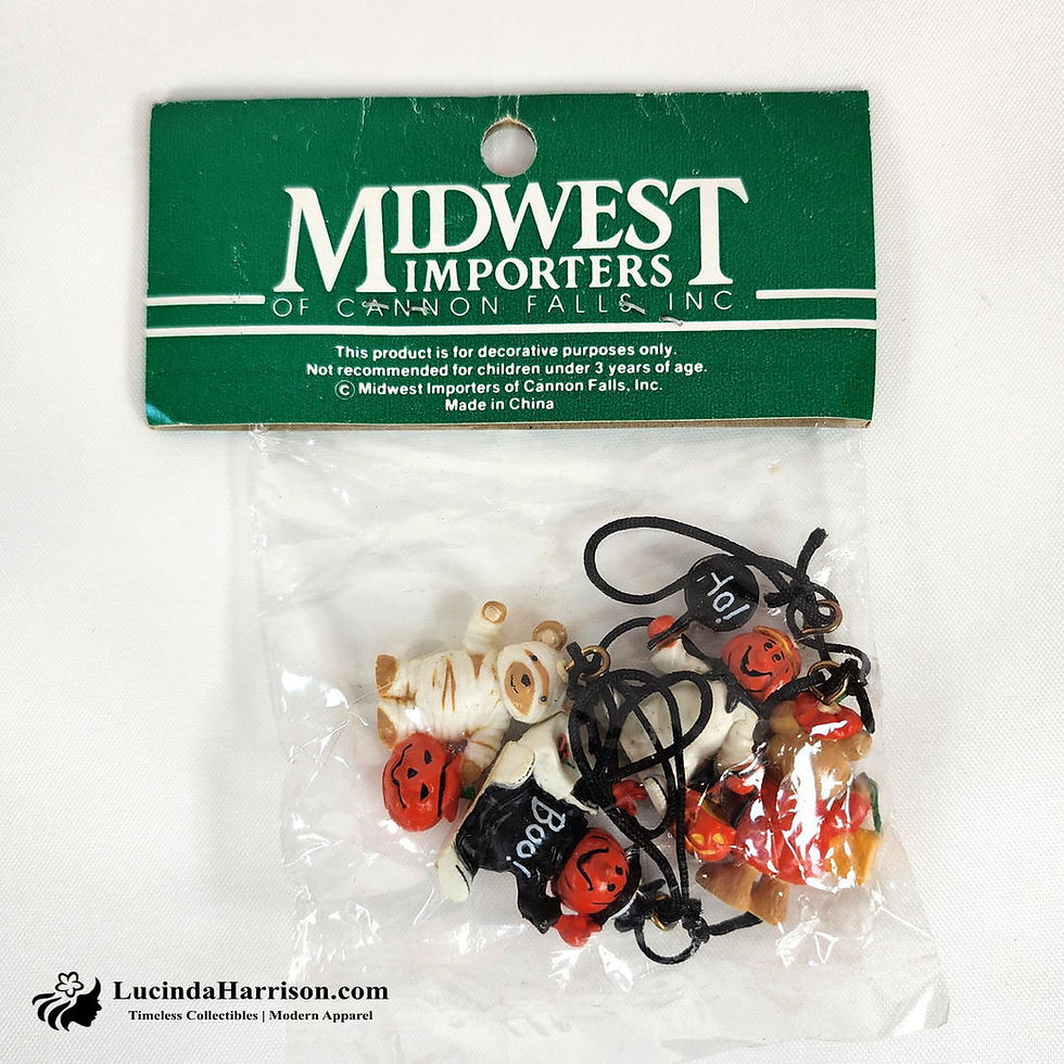Thumbnail: 1980s Midwest Imports Halloween Miniature Ornaments Set of 4
