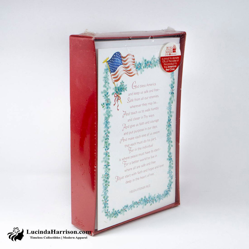 Thumbnail: VTG 1980s God Bless America Patriotic Christmas Card Set