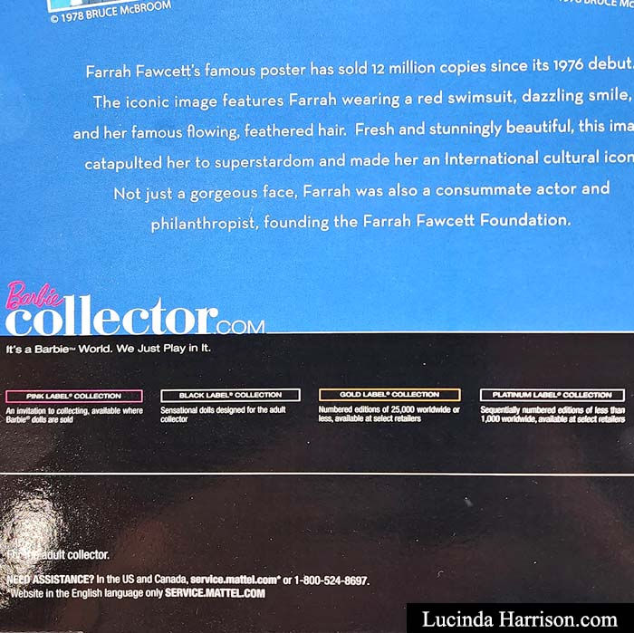 Thumbnail: 2010 Farrah Fawcett Black Label Barbie Collection MINT CONDITION
