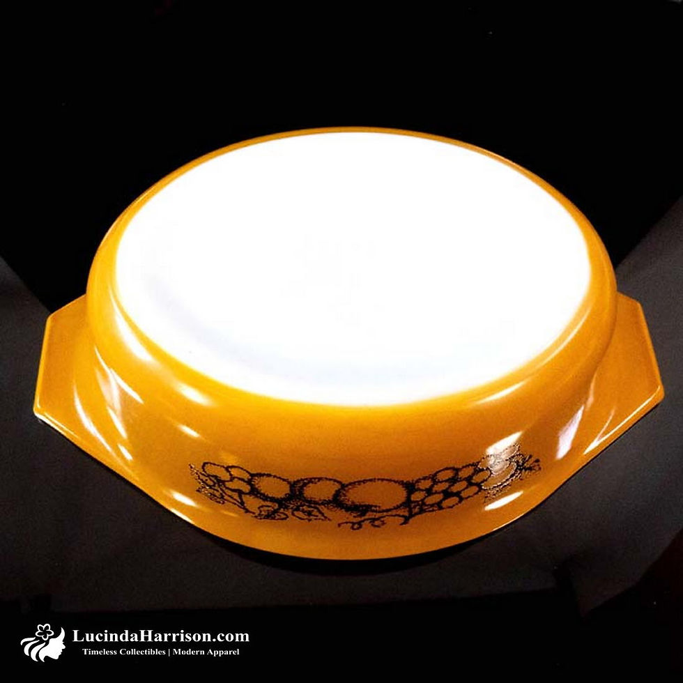 Thumbnail: 1970s Old Orchard 1.5 QT Corning Ware Pyrex Oval Casserole Dish