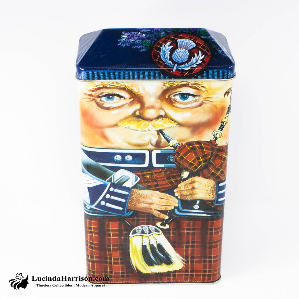 Thumbnail: Patriotic Scotsman Bagpipes Tin Silver Crane Co England