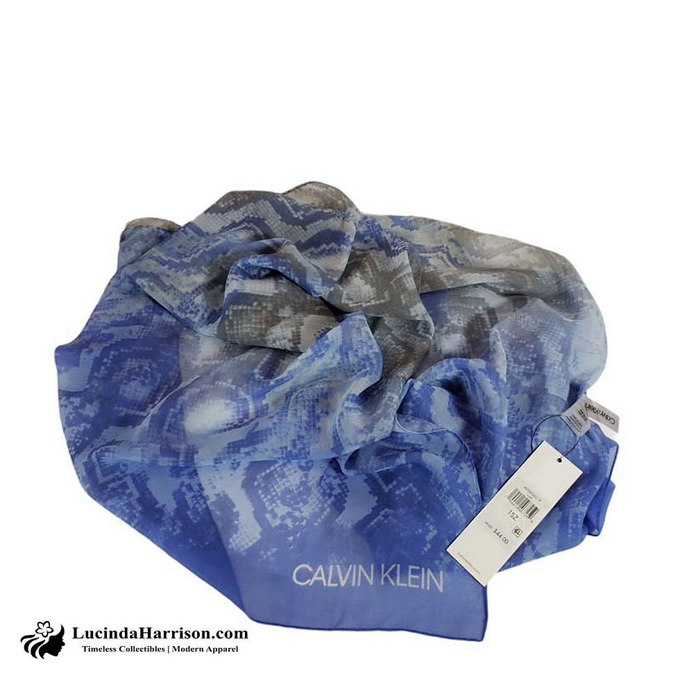 Thumbnail: Calvin Klein Chiffon Blue Grey Scarf