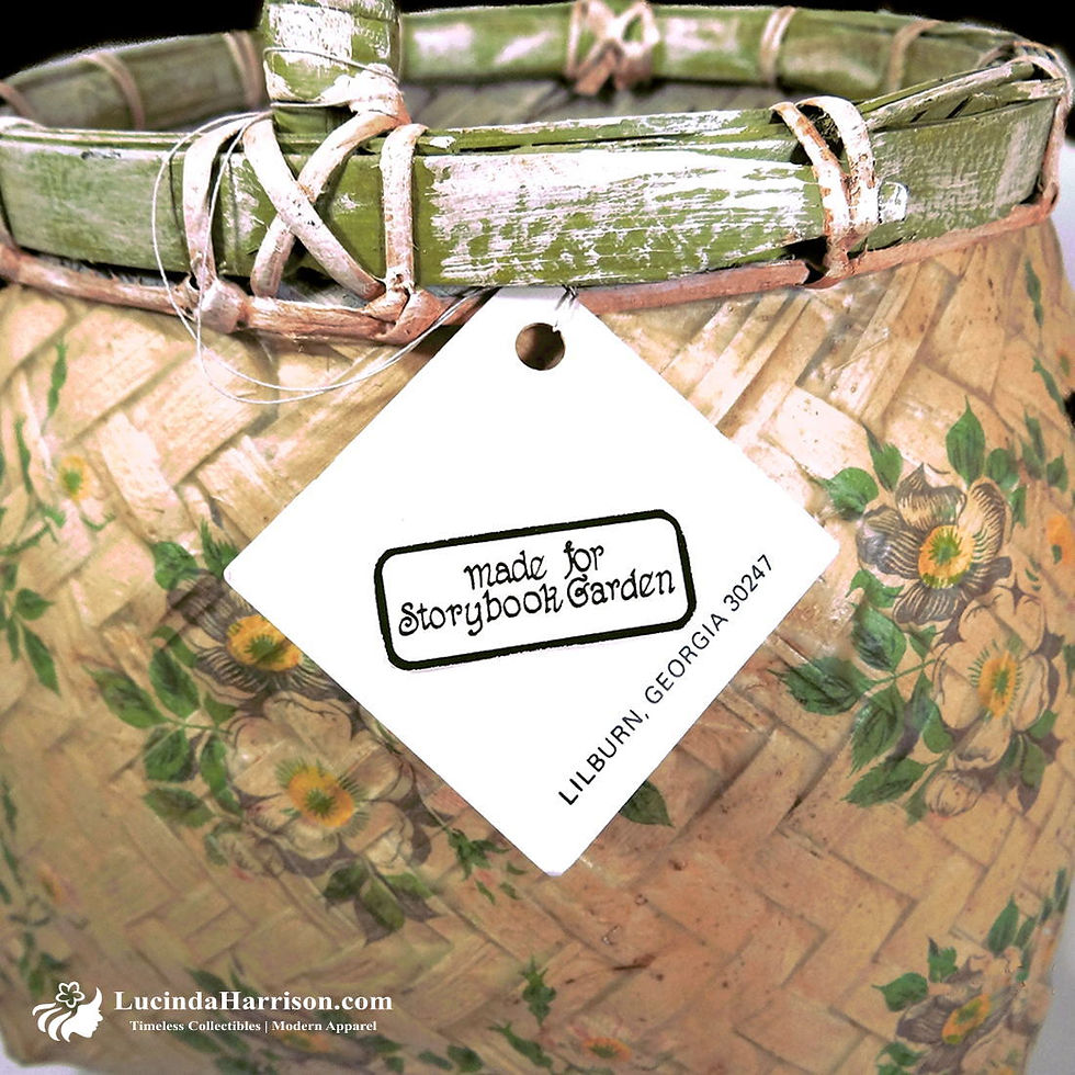 Thumbnail: Vintage 1986 Custom Designed Donna White Handwoven Wicker Basket