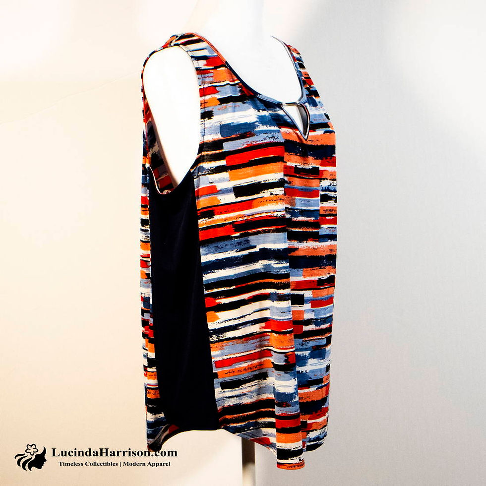Thumbnail: NAIF Multicolor Women Geometric Design Sleeveless Top XL