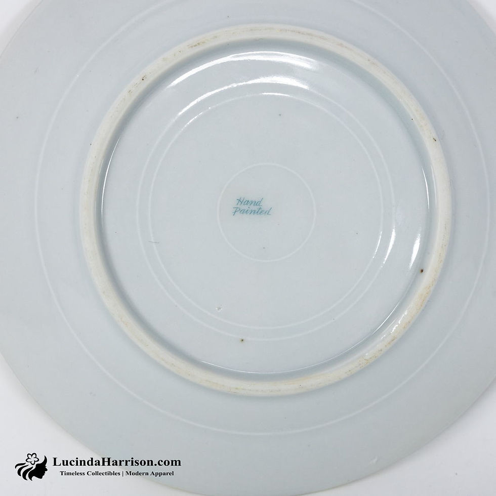 Thumbnail: Vintage European Gold Gilt Porcelain Hand Painted Plate