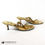 Thumbnail: Nina Gold Open Toe T-Strap Slide Fashion Sandals Size 5 ½ M