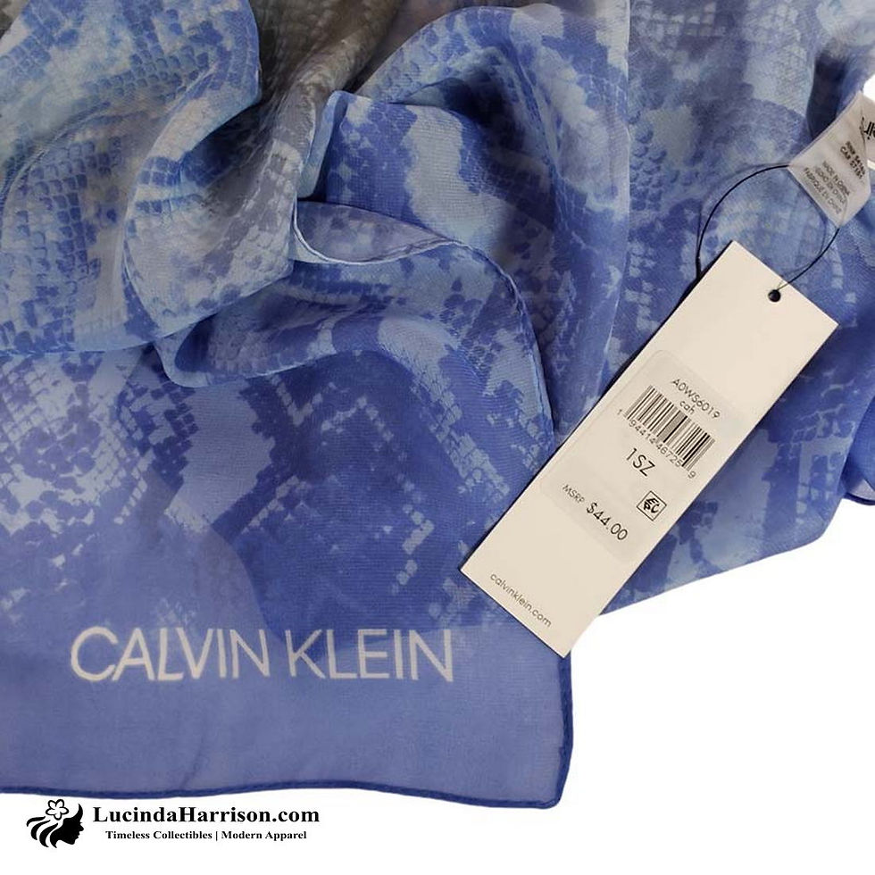 Thumbnail: Calvin Klein Chiffon Blue Grey Scarf
