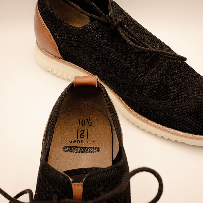 Thumbnail: George Black Brown White Memory Foam Shoes Size 10 W