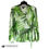 Thumbnail: Alfani Faux-Wrap Top Green Palm Frond Design Long Sleeve Petite Large