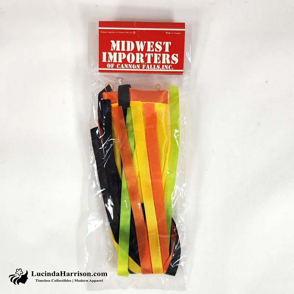 Thumbnail: 1980s Vintage Halloween Mini Windsock Black Cat