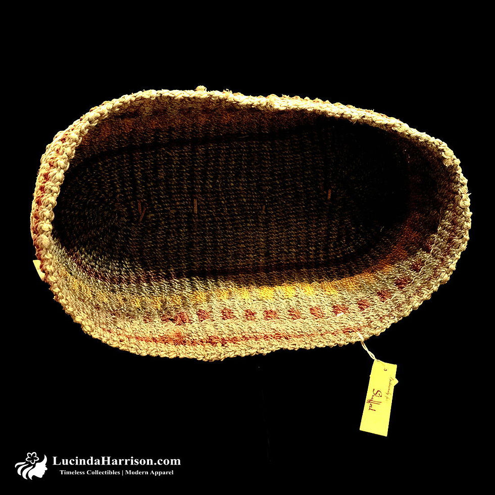 Thumbnail: 1980 Shafford Handwoven Manila Hemp Oval Basket