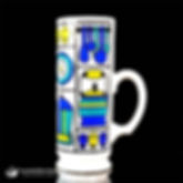 1970s Japanese Blue White Tall Parfait Mug