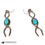 Thumbnail: Vintage Rattlesnake Earrings Silver and Turquoise Intertwined
