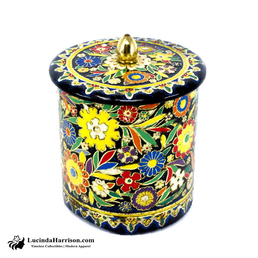 Thumbnail: Vintage 1960 Daher Embossed Floral Tin Canister Made in Holland