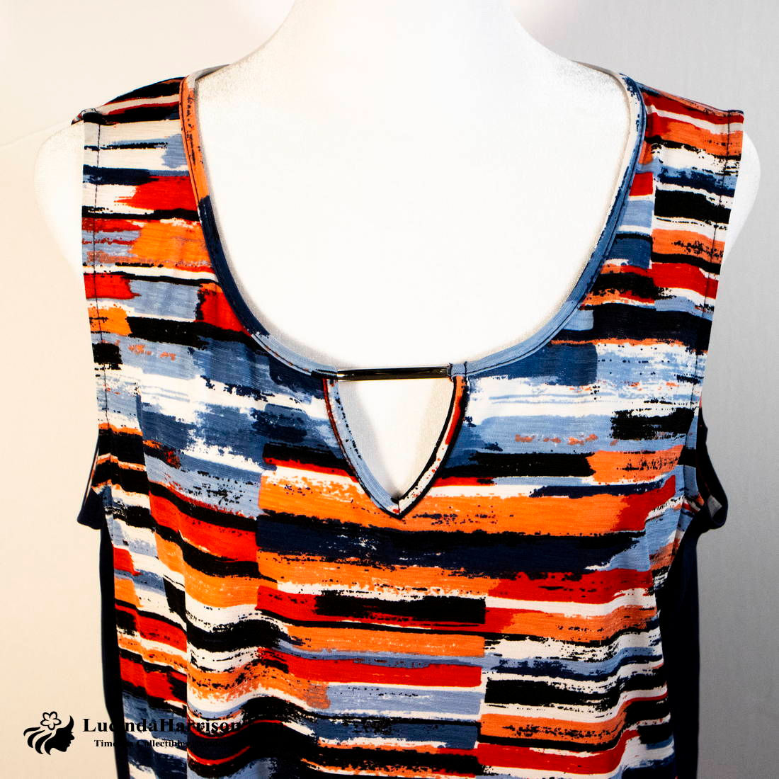 NAIF Multicolor Women Geometric Design Sleeveless Top XL