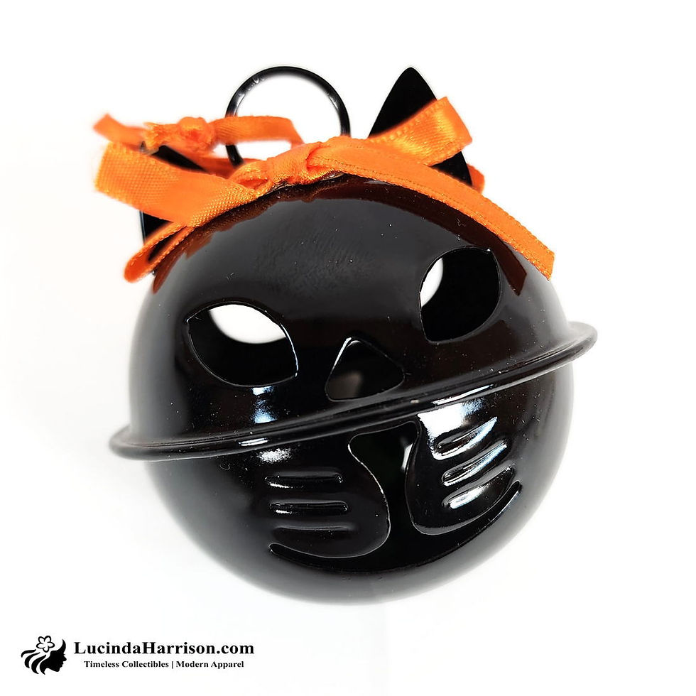 Thumbnail: Halloween Round Metal Black Cat Jingle Bell and Gift Bag