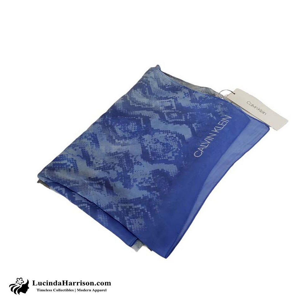 Thumbnail: Calvin Klein Chiffon Blue Grey Scarf