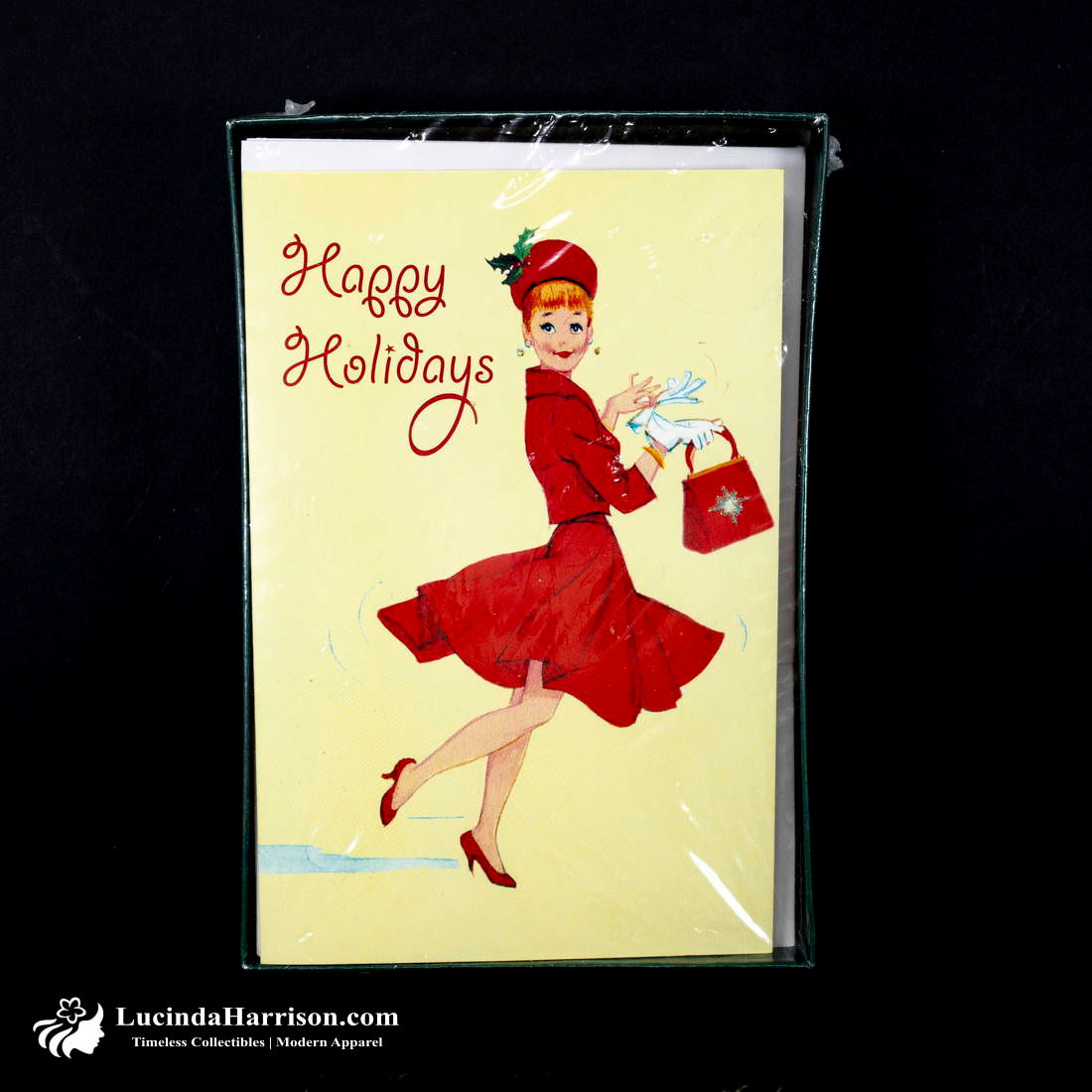 Vintage Retro Happy Holidays 1950s Designer Christmas Card Set