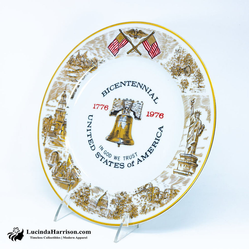 Thumbnail: Viletta Fine China USA Bicentennial Plate Accented In Gold Limited Edition